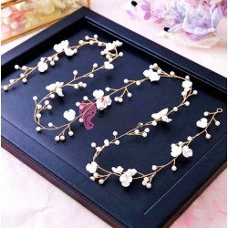 Accesoriu modern pentru decor par WED05AA Auriu cu perle de 100cm 